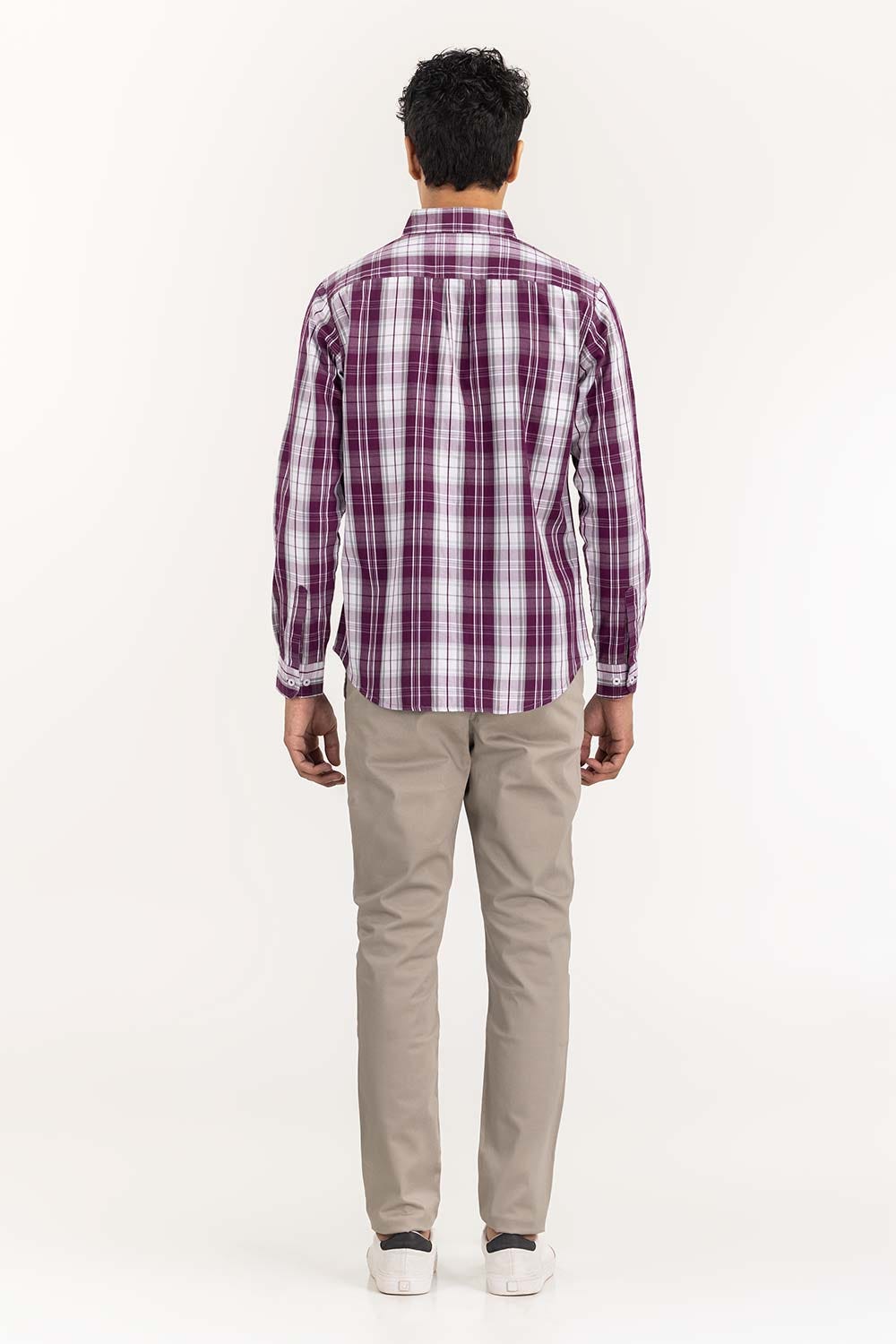 Purple Checkered Casual Shirt CS-YD22-033