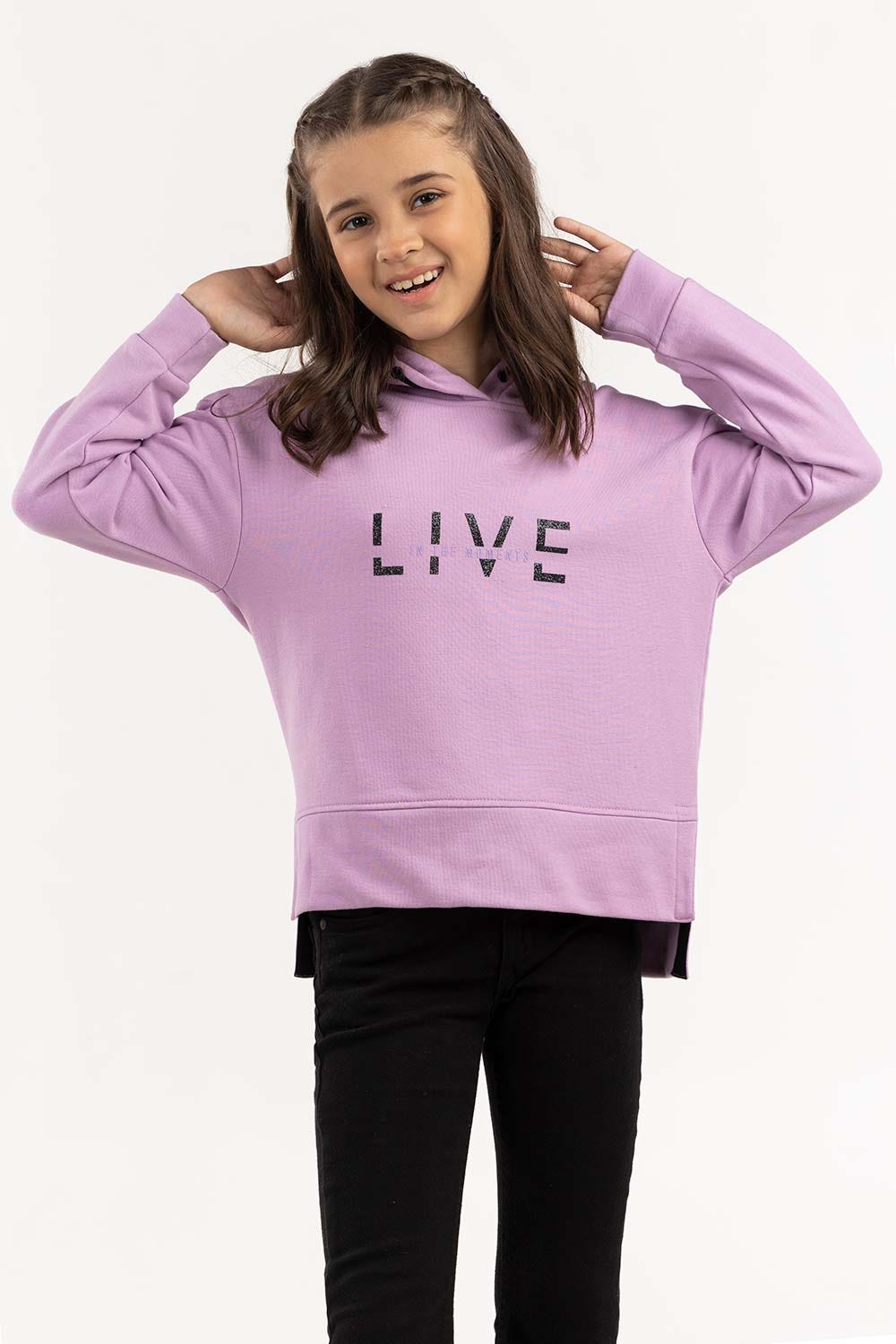 Junior Girl Purple Hoodie 224-412-048