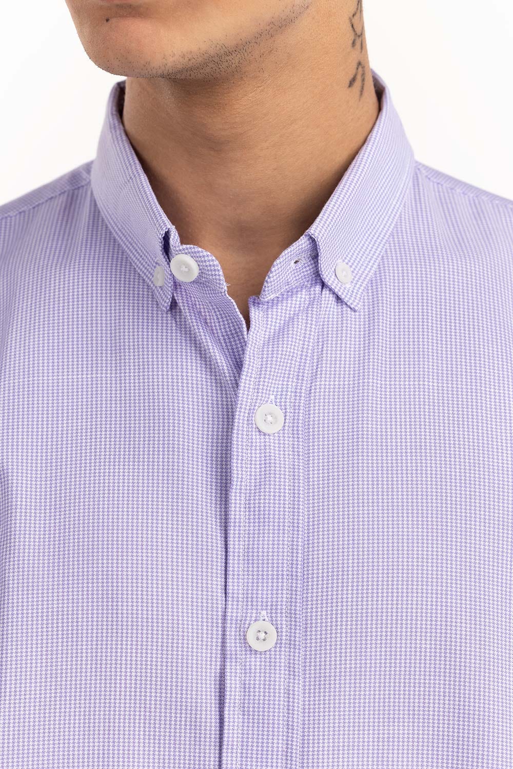 Purple Houndstooth Button-Down Shirt 224-117-001