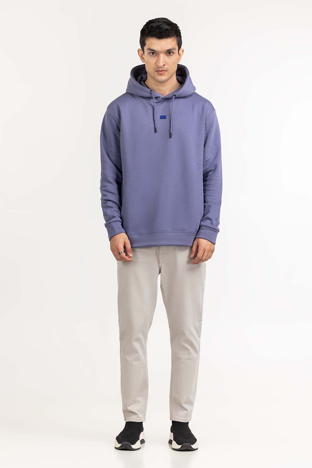 Purple Knit Regular Hoodie 224-112-011 B