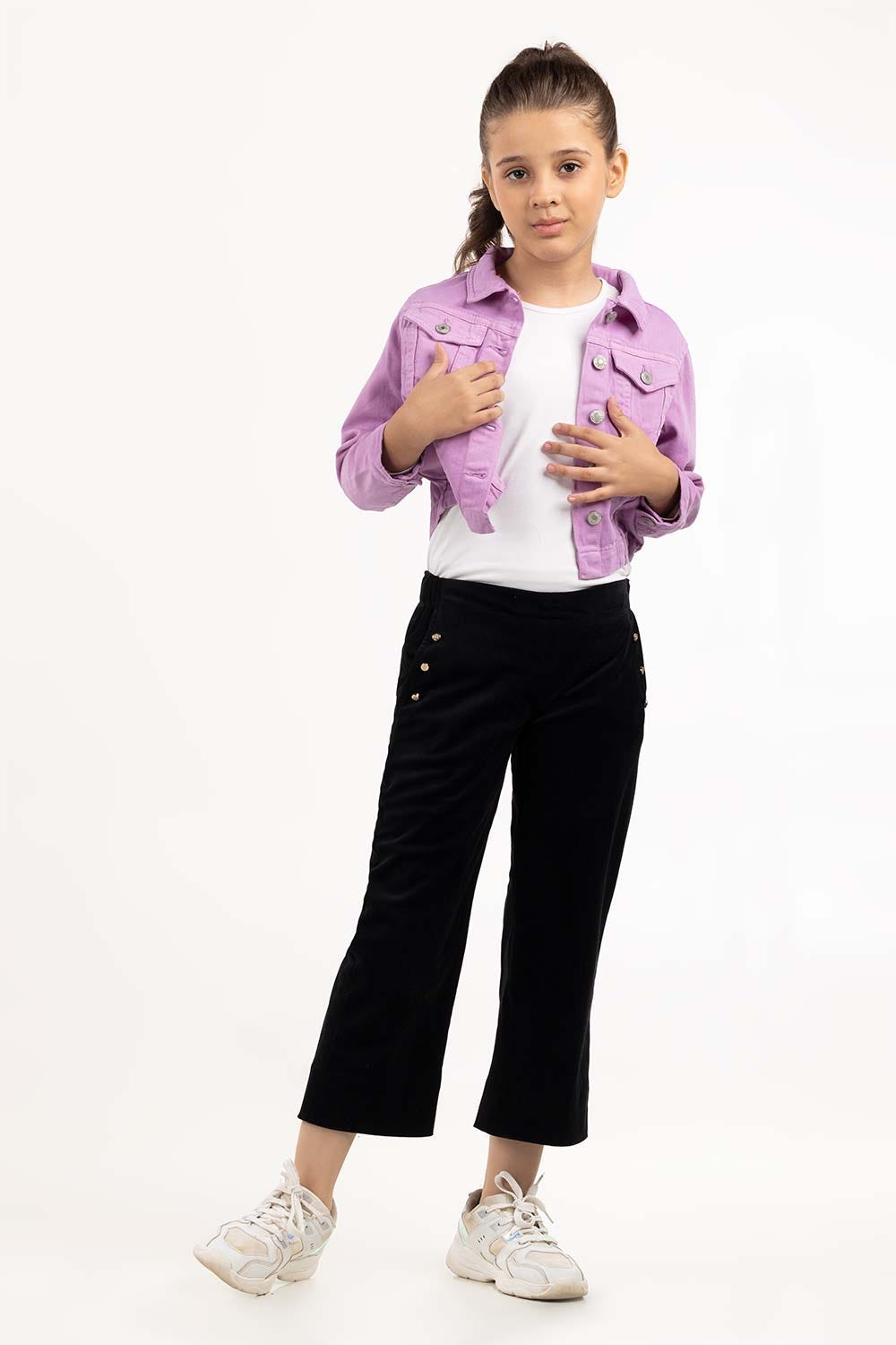 Girls Purple Non Denim Jacket 224-410-058