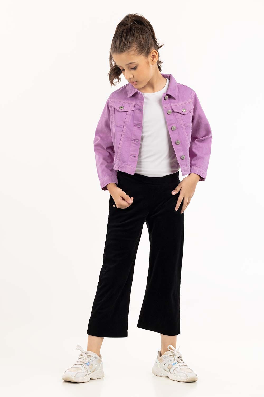 Girls Purple Non Denim Jacket 224-410-058