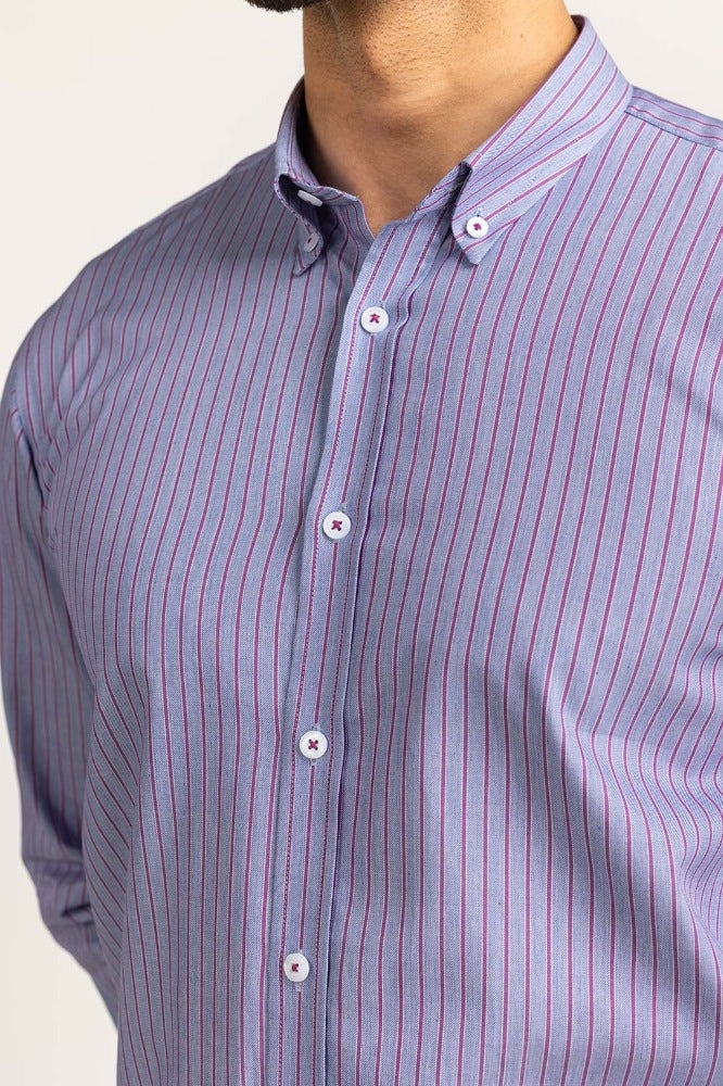 Purple Stripe Formal Shirt MN-FS-YD24-051