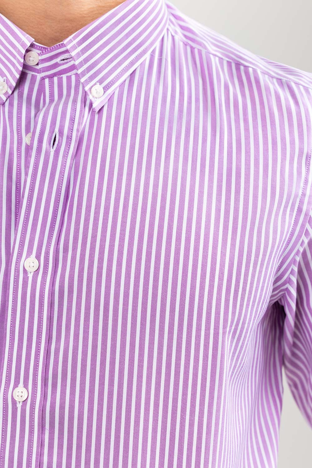 Purple Striped Smart Casual Shirt CM-YD-2898 SC