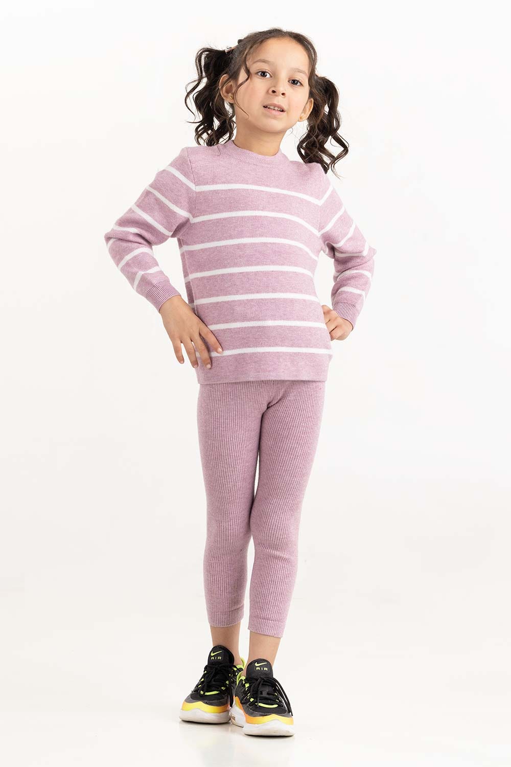 Toddler Girl Purple Striped Sweater 224-616-301