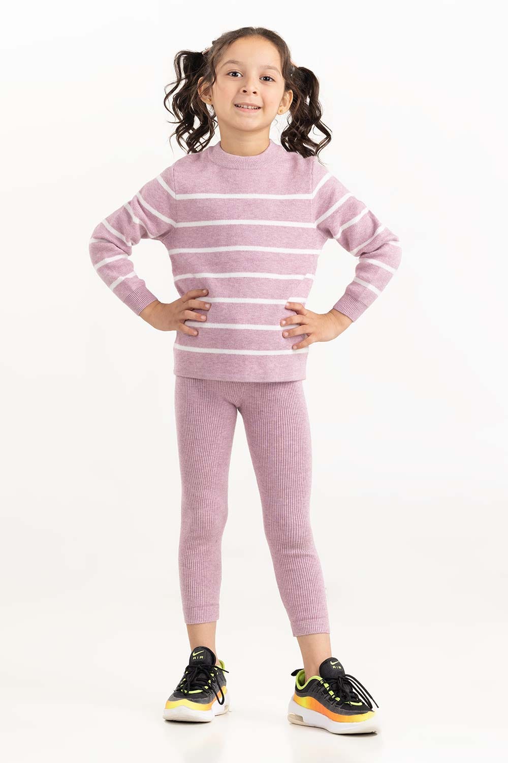 Toddler Girl Purple Striped Sweater 224-616-301