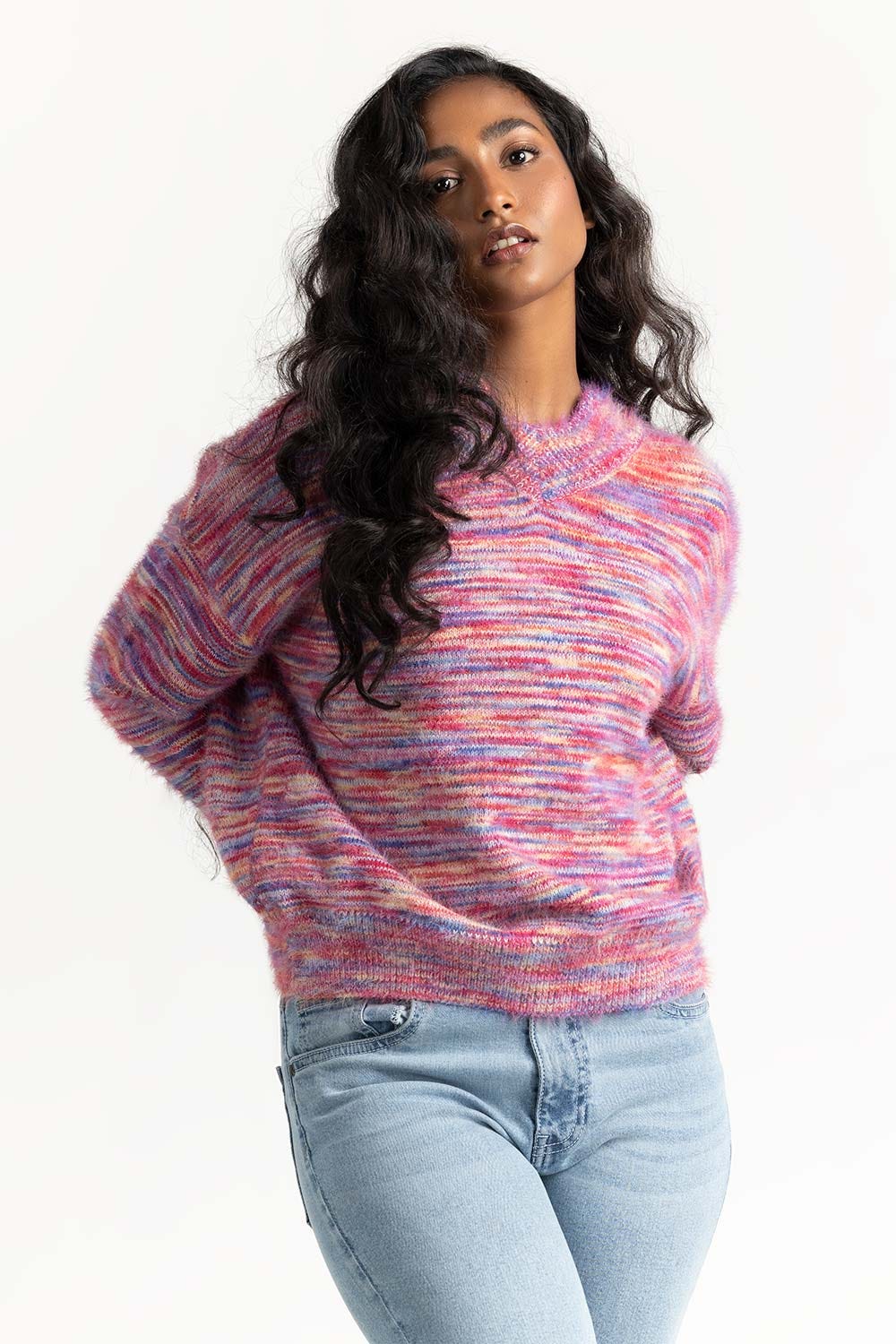 Multicolored Knit Sweater BD-171