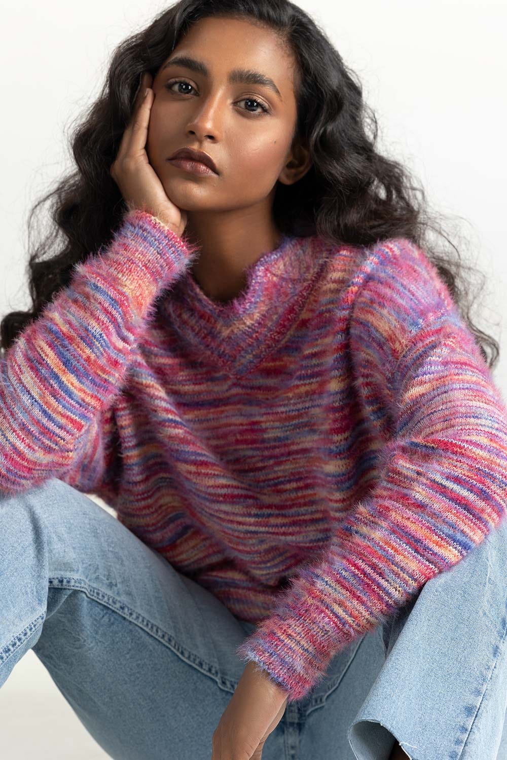 Multicolored Knit Sweater BD-171