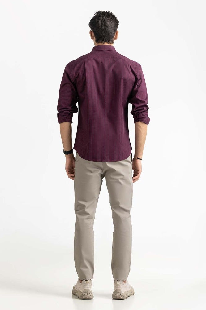 Purple Yarn Dyed Checkered Formal Shirt MN-FS-YD23-003