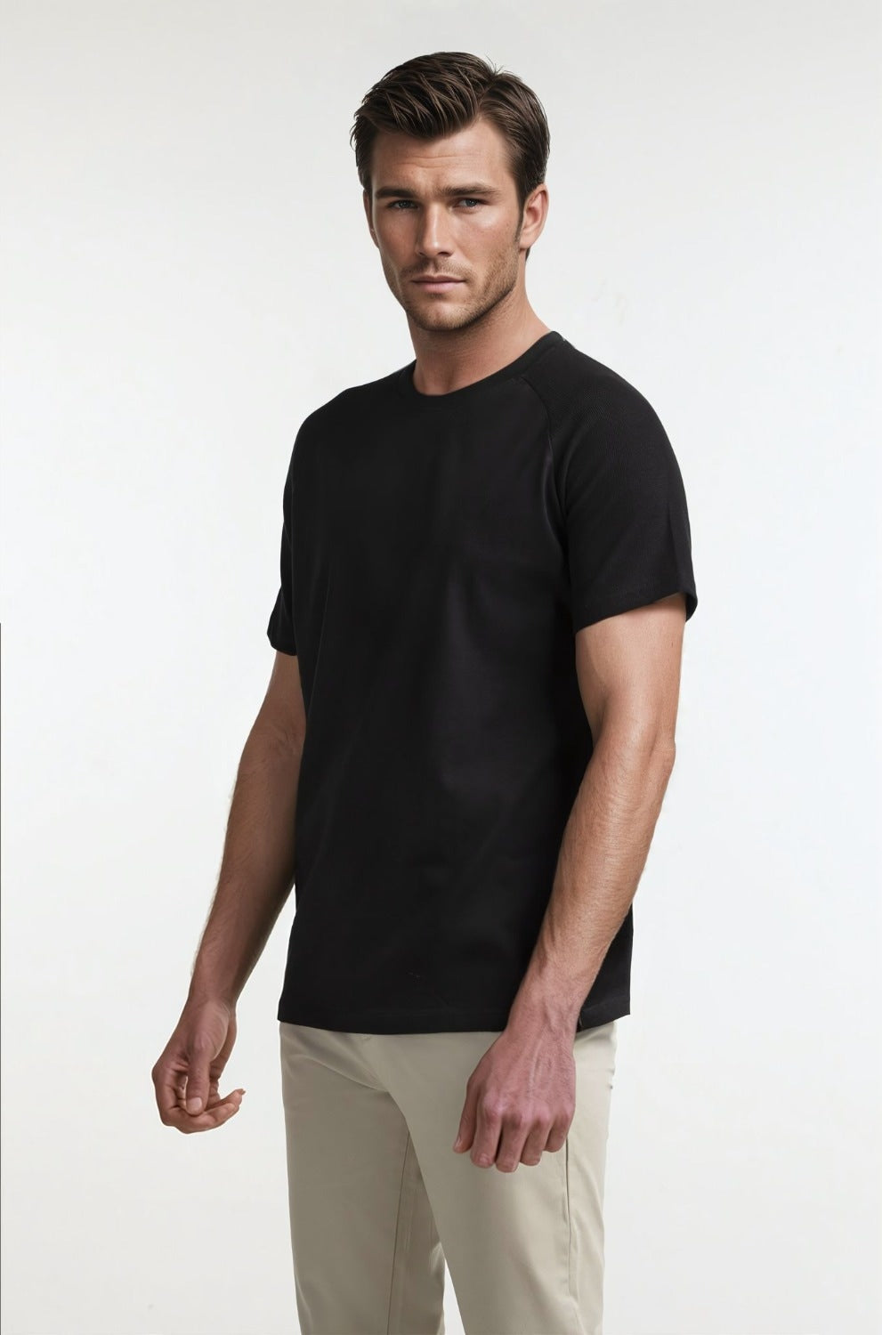 Raglan Textured Sleeve Tee TS-CNSJ24-196