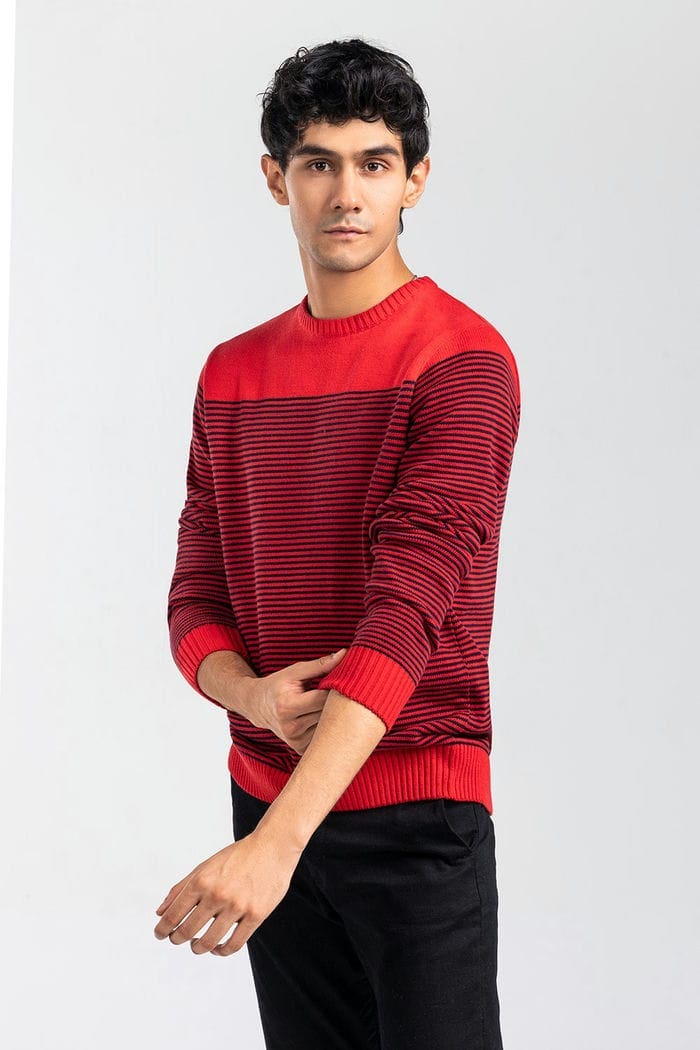 Red-Navy Fashion Sweater FS-SWT-FD-354-01