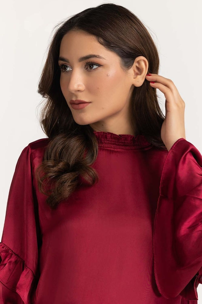 Red Basic Blouse 231-217-051