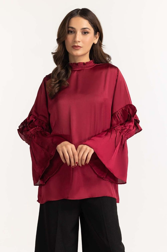 Red Basic Blouse 231-217-051