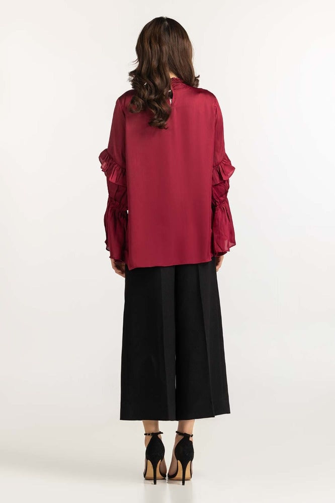 Red Basic Blouse 231-217-051