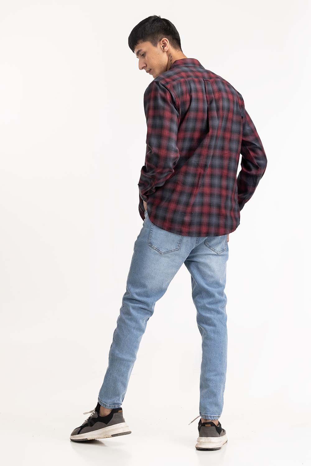 Red and Black Casual Shirt 224-117-028