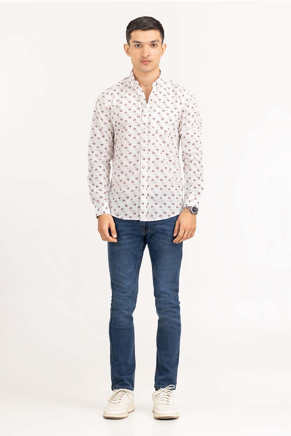 Red Black Printed Casual Shirt CS-PRT22-008