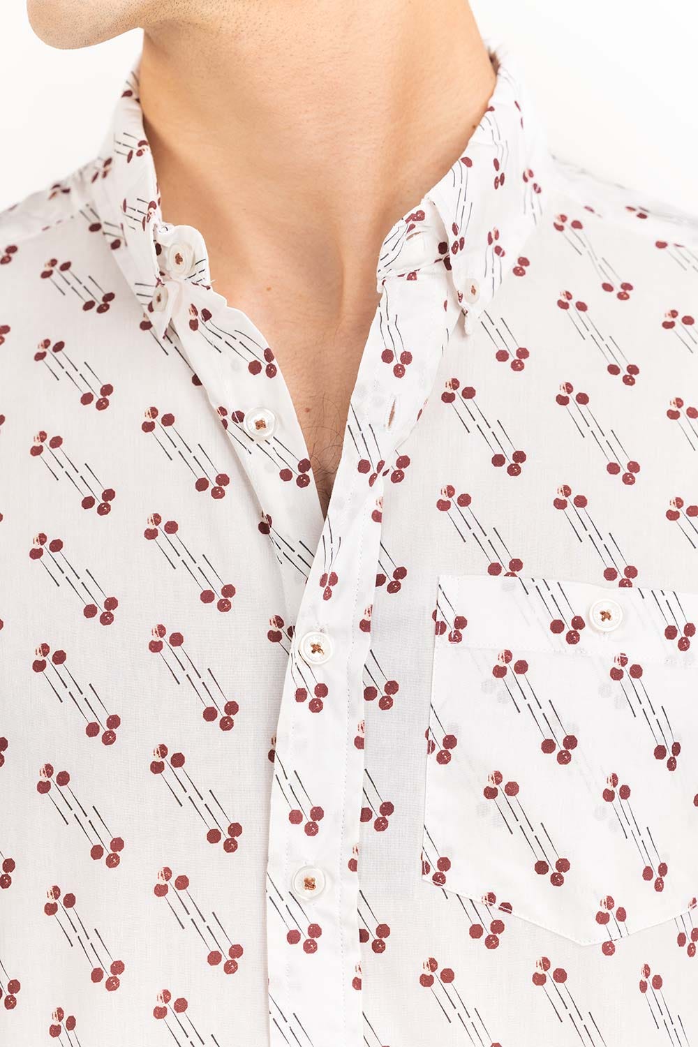 Red Black Printed Casual Shirt CS-PRT22-008