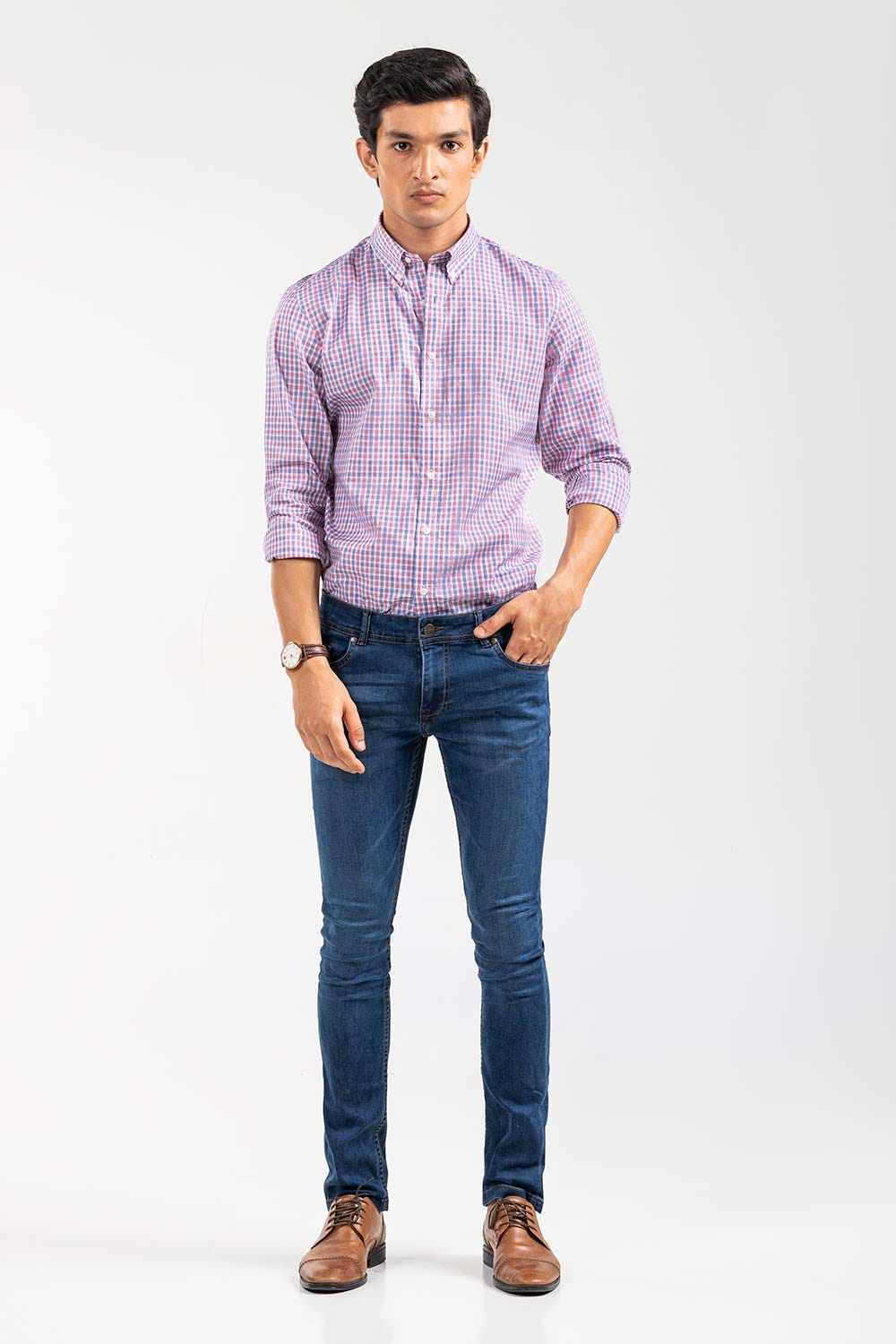 Red Blue Checkered Smart Casual Shirt CM-YD-2902 SC