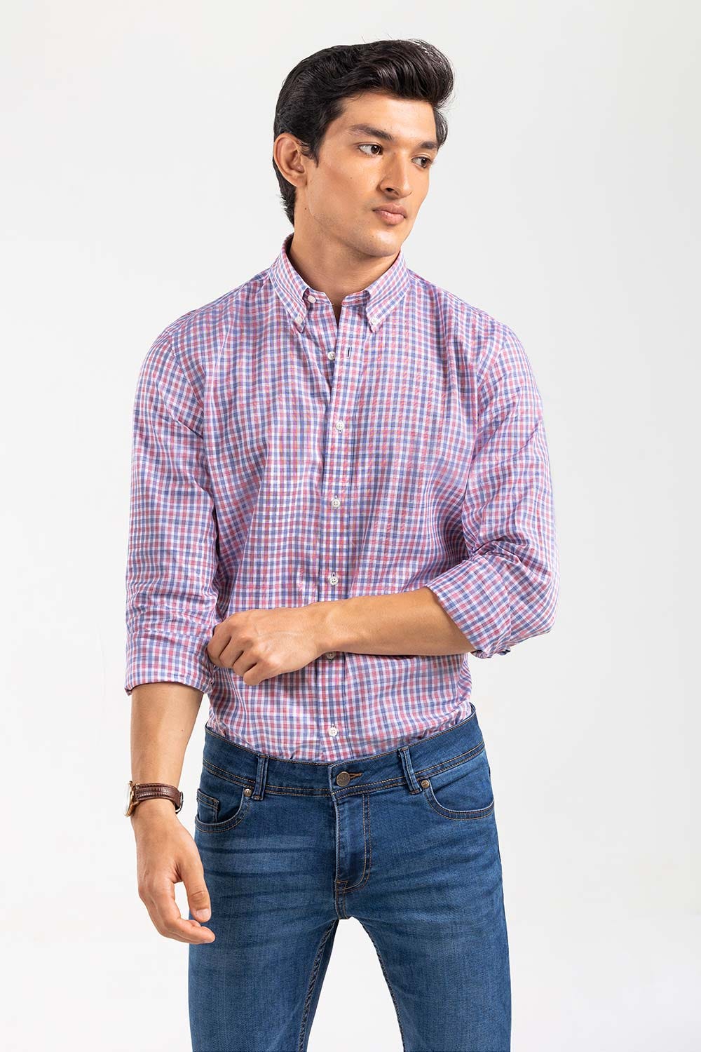 Red Blue Checkered Smart Casual Shirt CM-YD-2902 SC