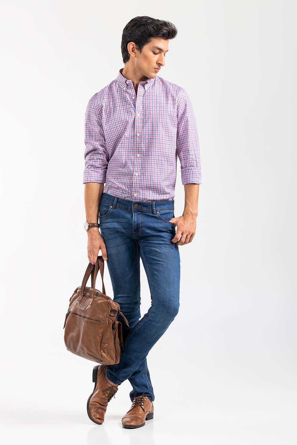 Red Blue Checkered Smart Casual Shirt CM-YD-2902 SC