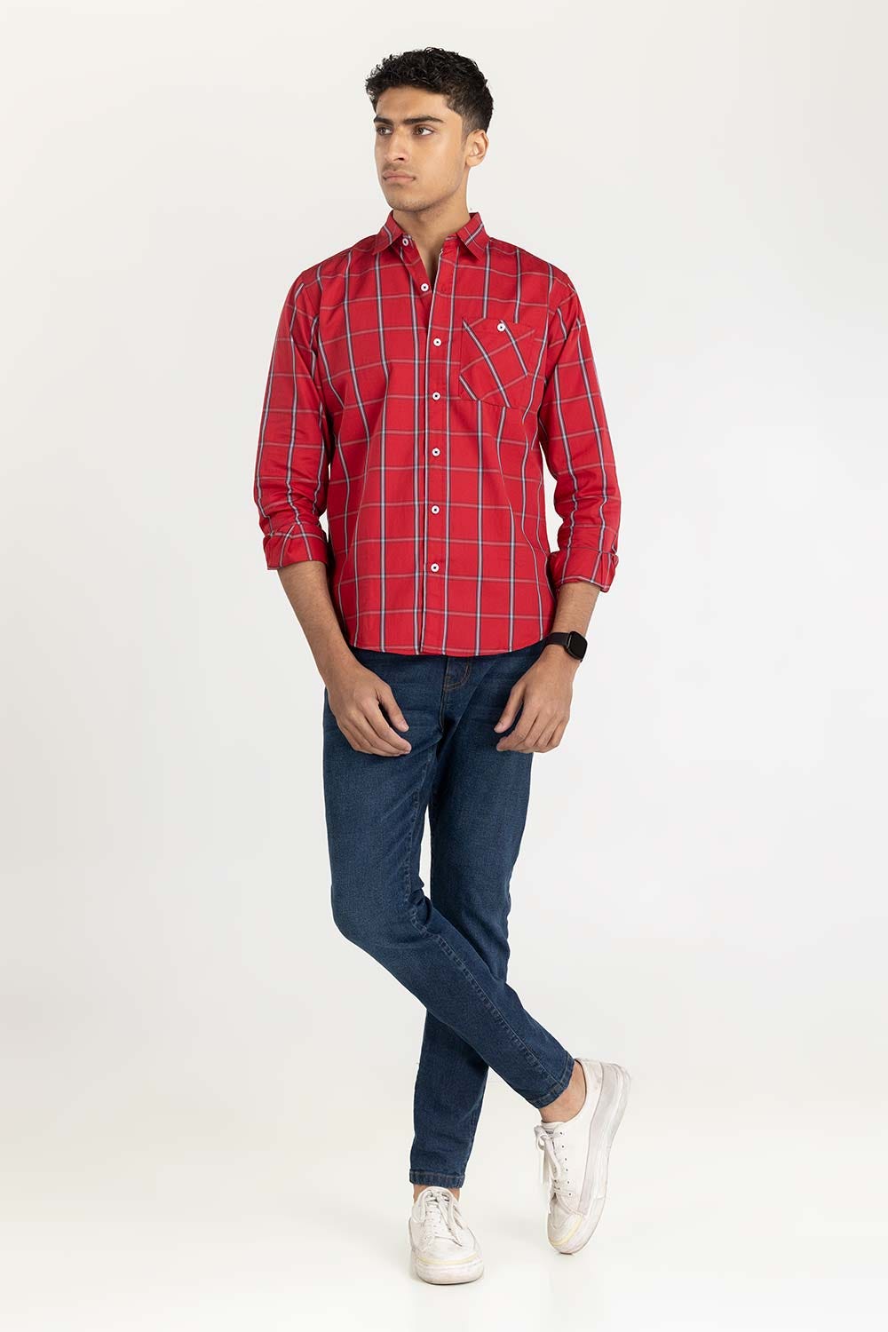 Red Checkered Casual Shirt CS-YD22-030