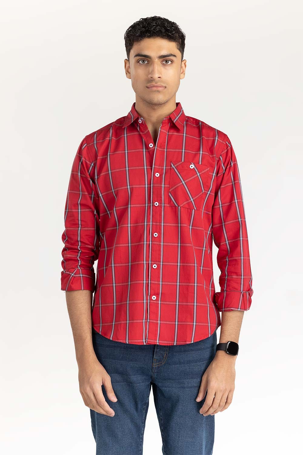 Red Checkered Casual Shirt CS-YD22-030
