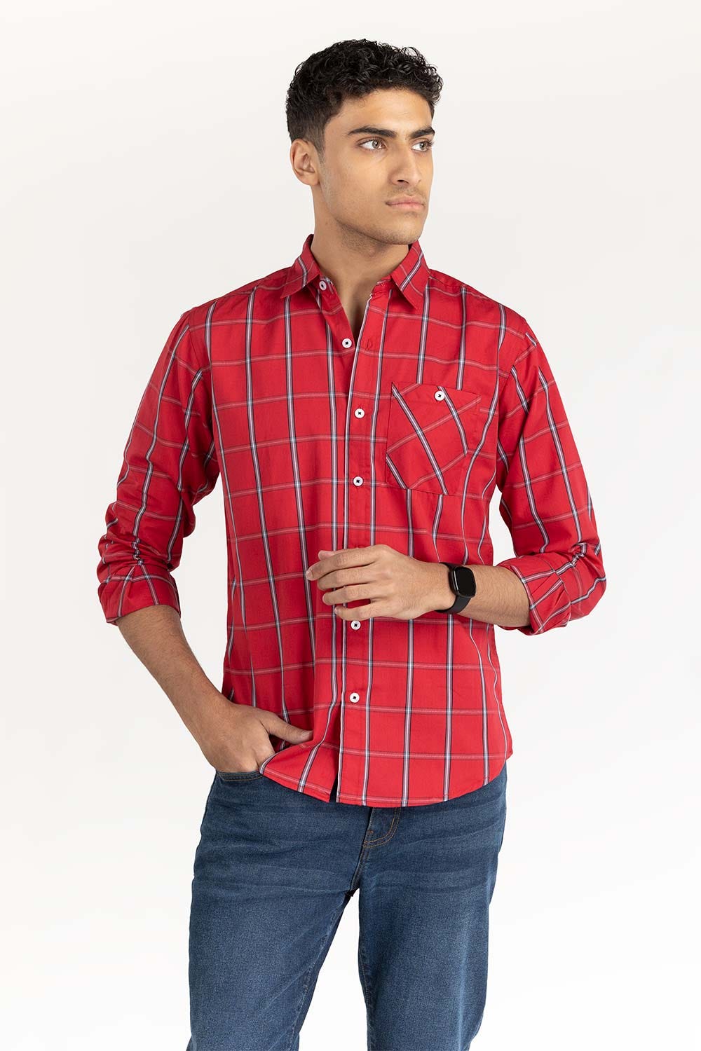 Red Checkered Casual Shirt CS-YD22-030