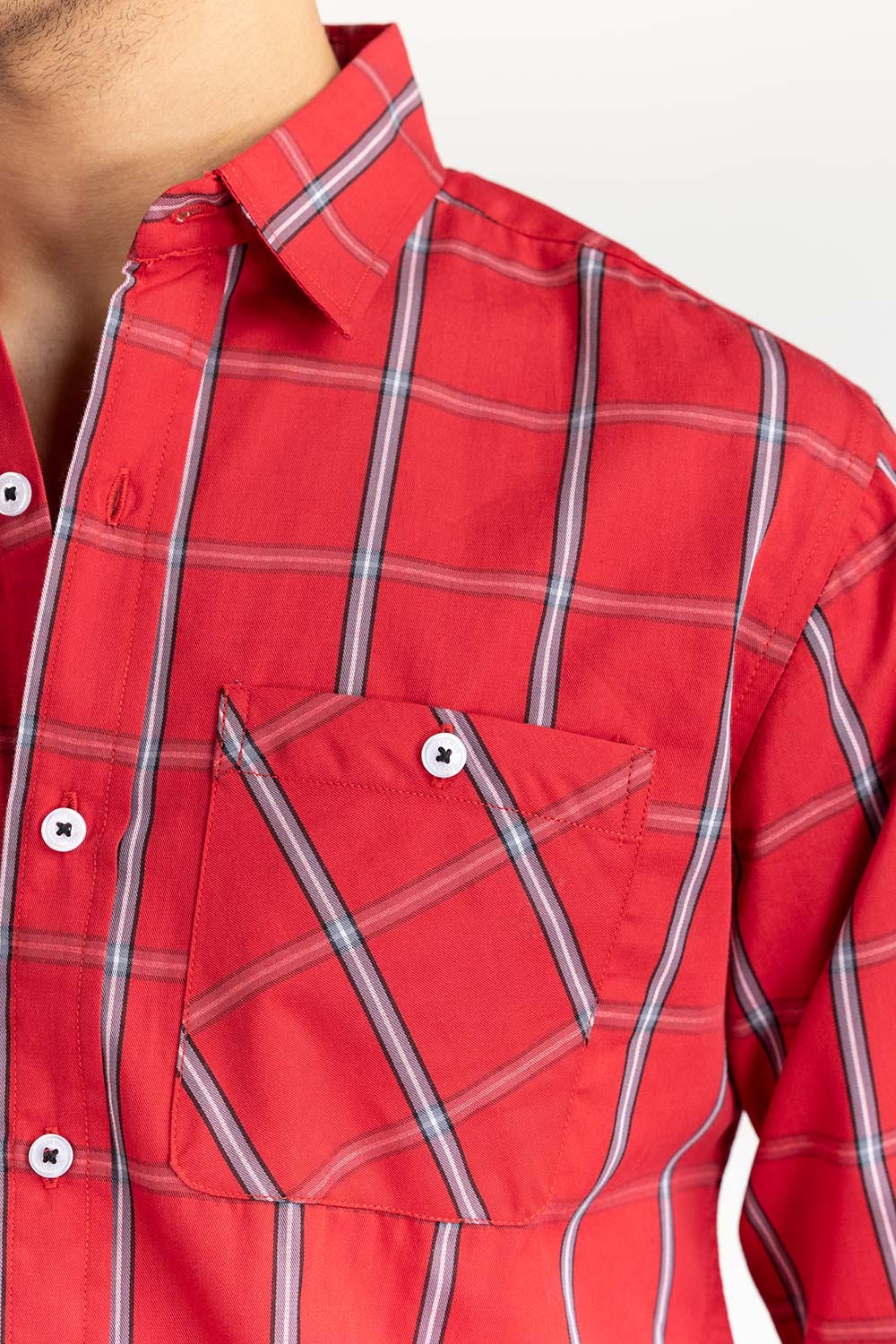 Red Checkered Casual Shirt CS-YD22-030