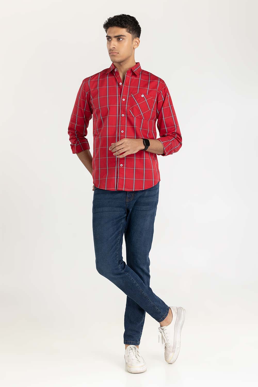 Red Checkered Casual Shirt CS-YD22-030