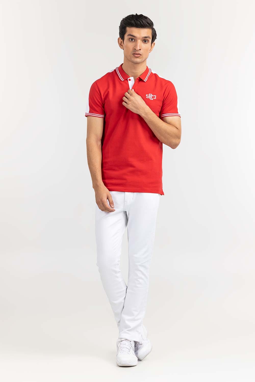 Red Fashion Polo PS-FPK22-048