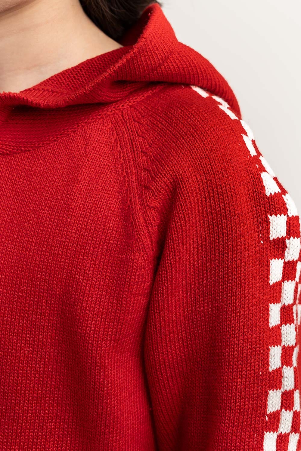 Toddler Boy Red Knit Hooded Neck Sweater 224-511-034