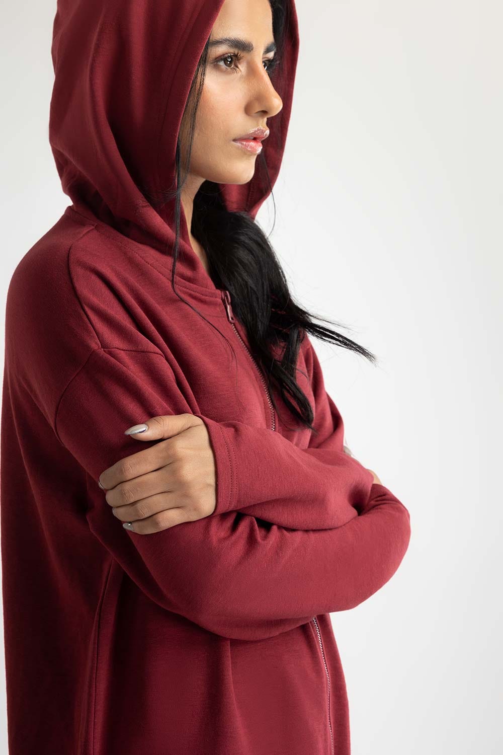 Red Long Hoodie 224-212-070