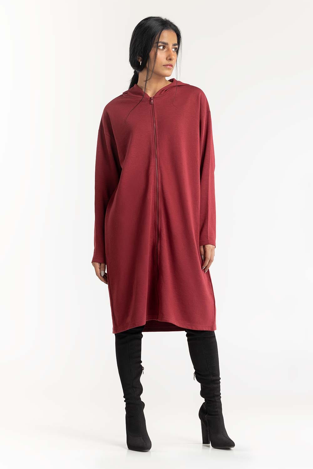 Red Long Hoodie 224-212-070