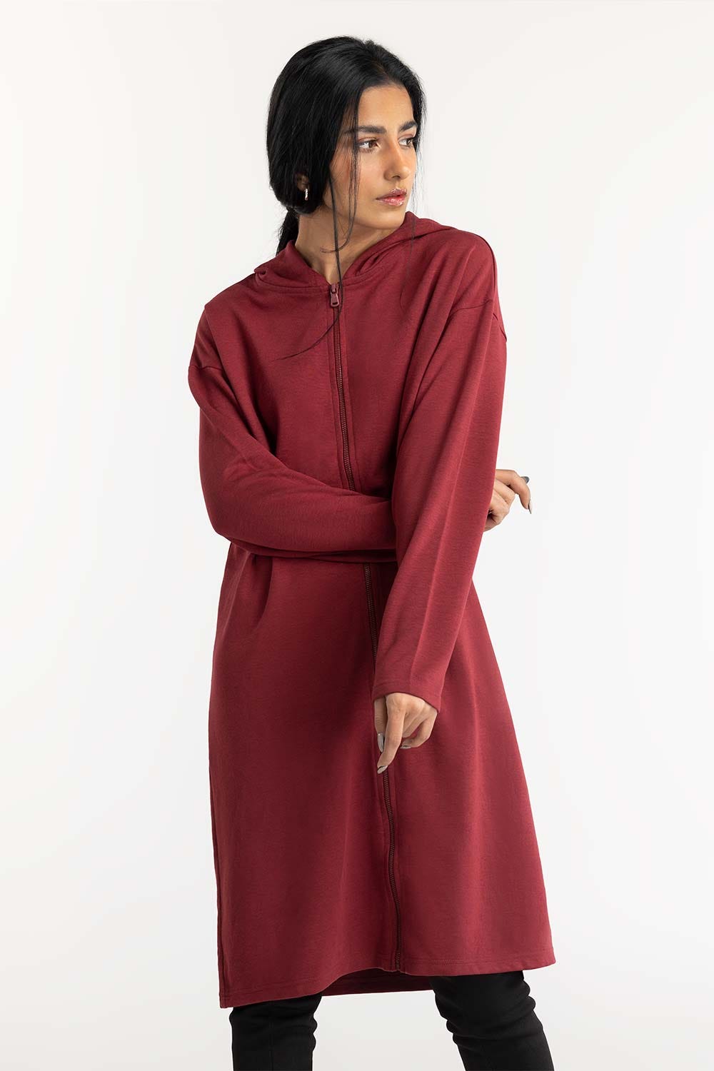 Red Long Hoodie 224-212-070