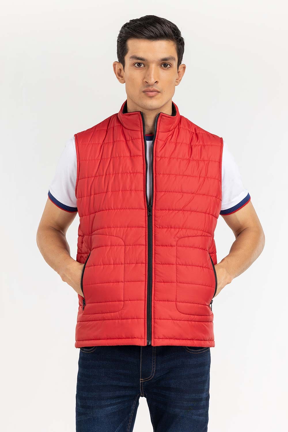 Red Quilted Gilet JKT-WVST22-022