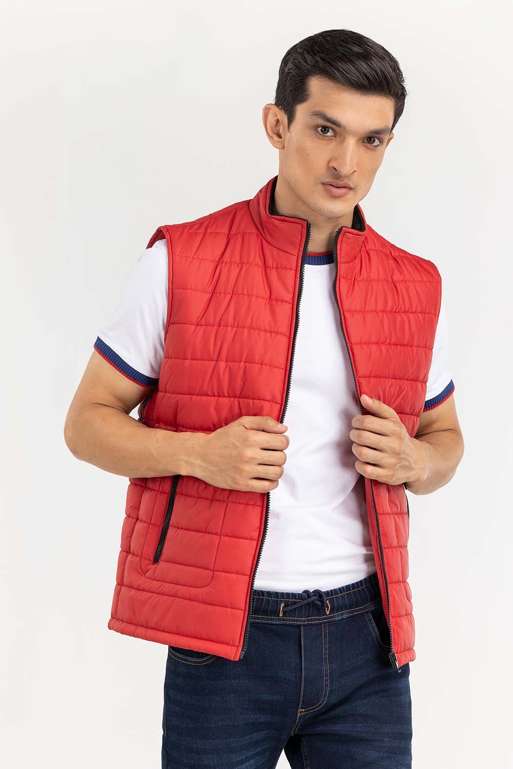 Red Quilted Gilet JKT-WVST22-022