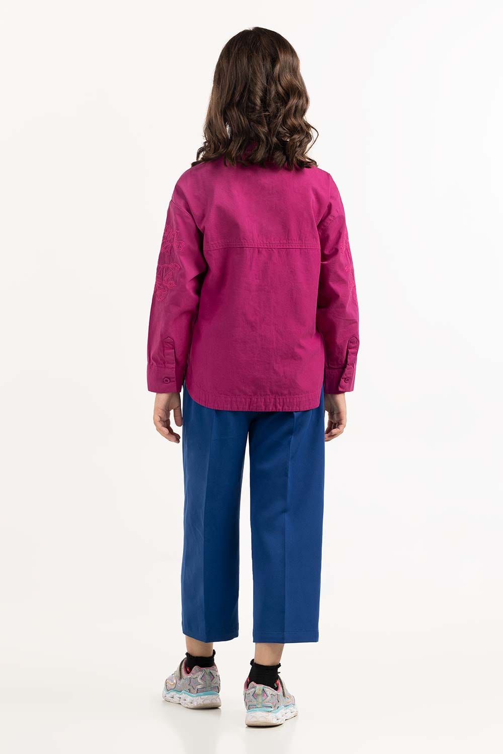 Junior Girl Red Woven Shirt 224-417-019