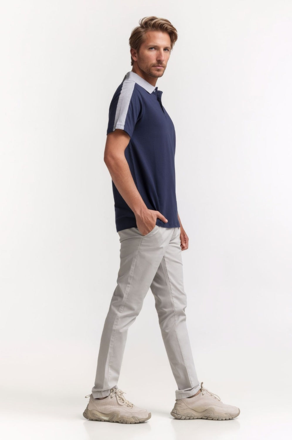 Regular Fit Contrast Panel Polo PS-FSHN24-154
