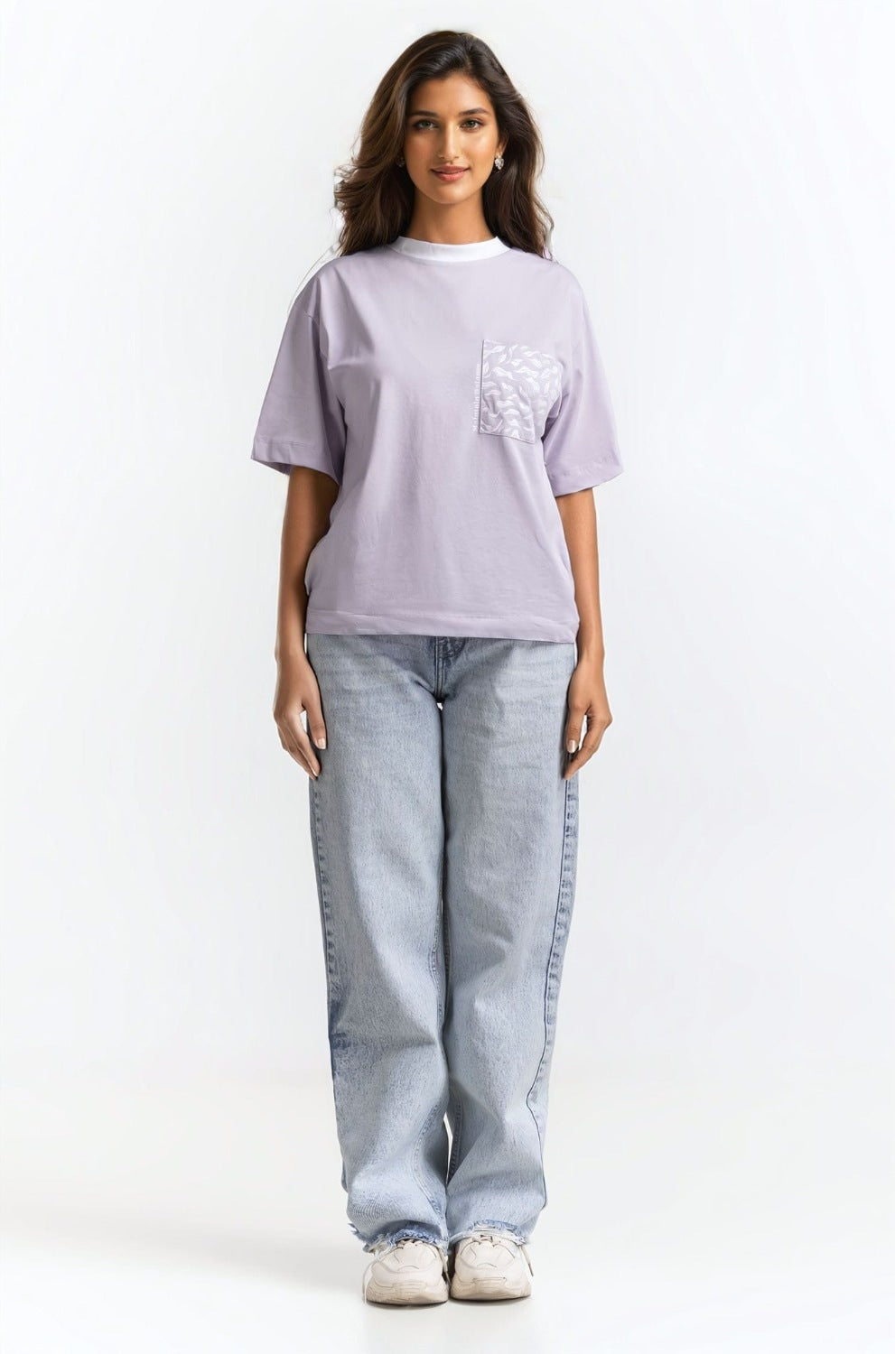 Regular Fit Tee With White Artwork  WM-KTP-SS24-062