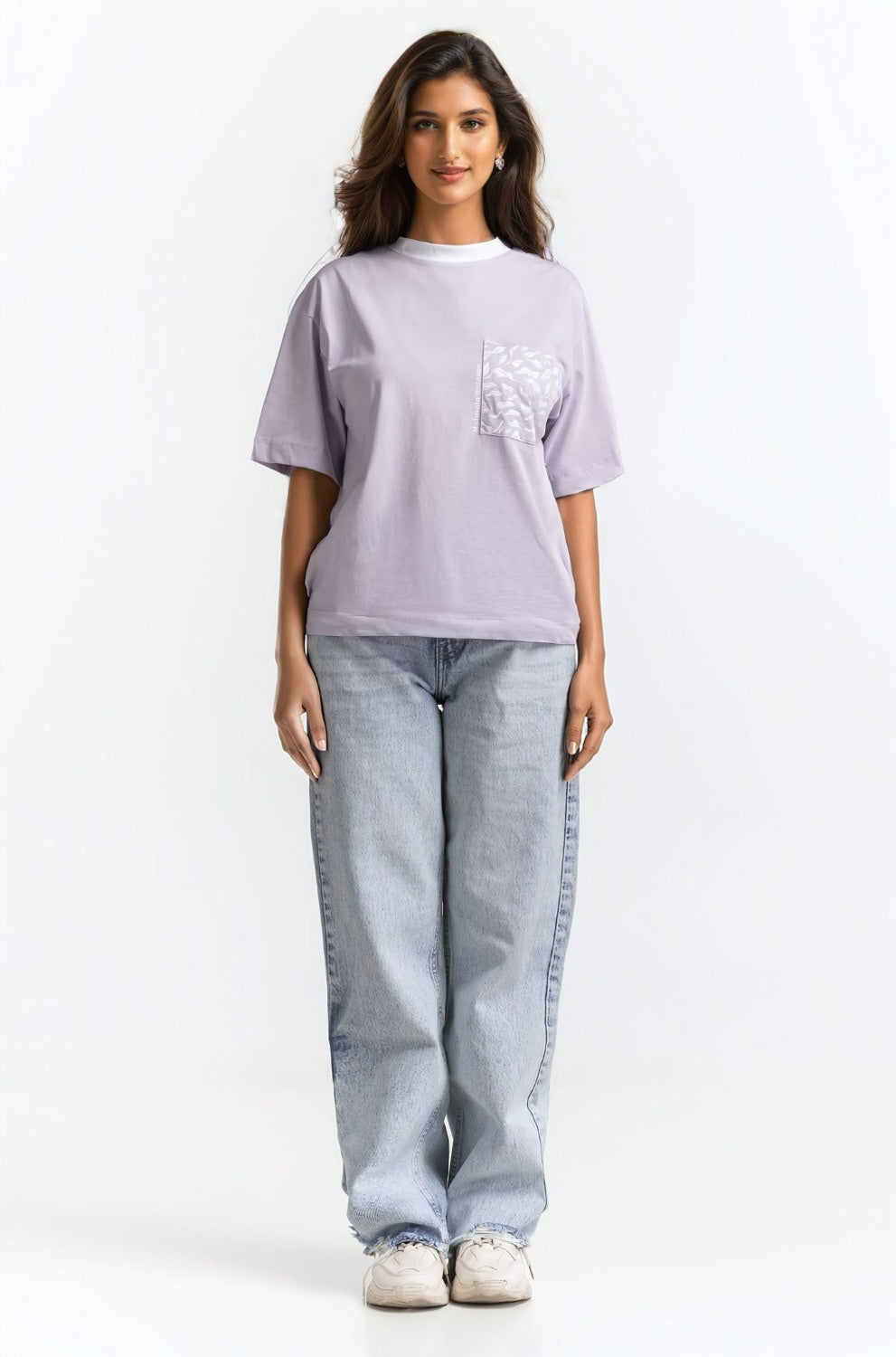 Regular Fit Tee With White Artwork  WM-KTP-SS24-062