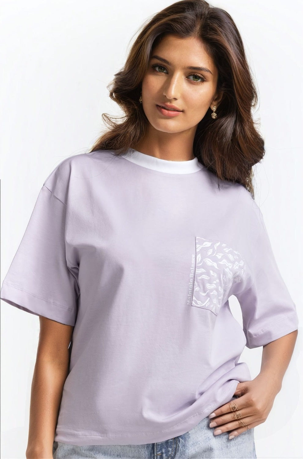 Regular Fit Tee With White Artwork  WM-KTP-SS24-062