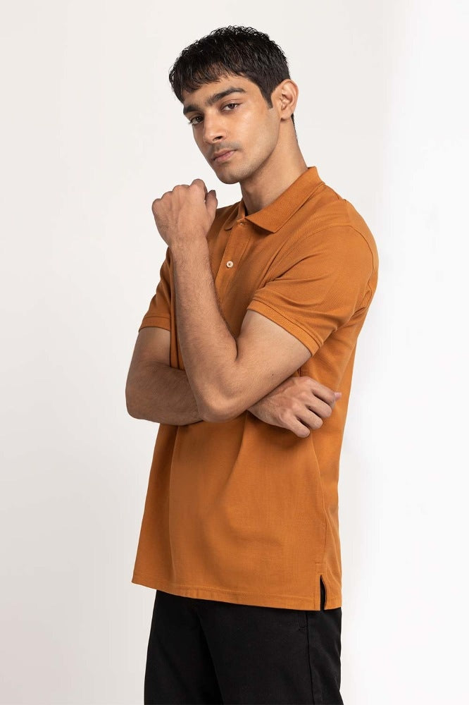Roasted Pecan Signature Polo PS-SIGPK24-009