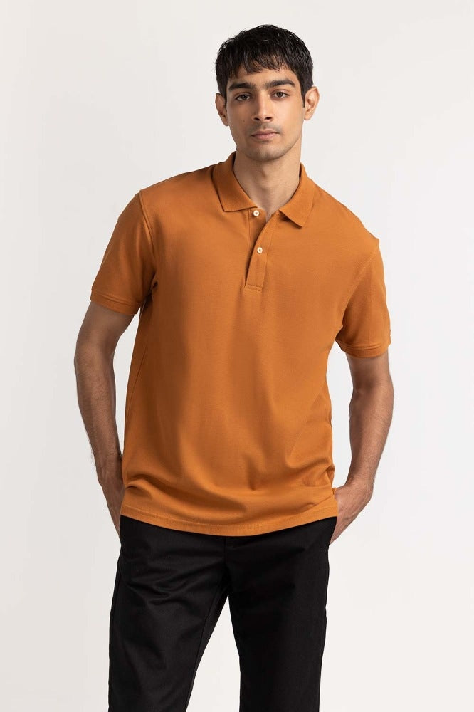 Roasted Pecan Signature Polo PS-SIGPK24-009