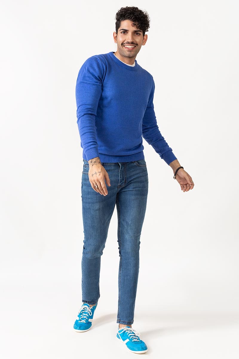 Royal Blue Crew Neck Sweater - FS-SWT-D26-04