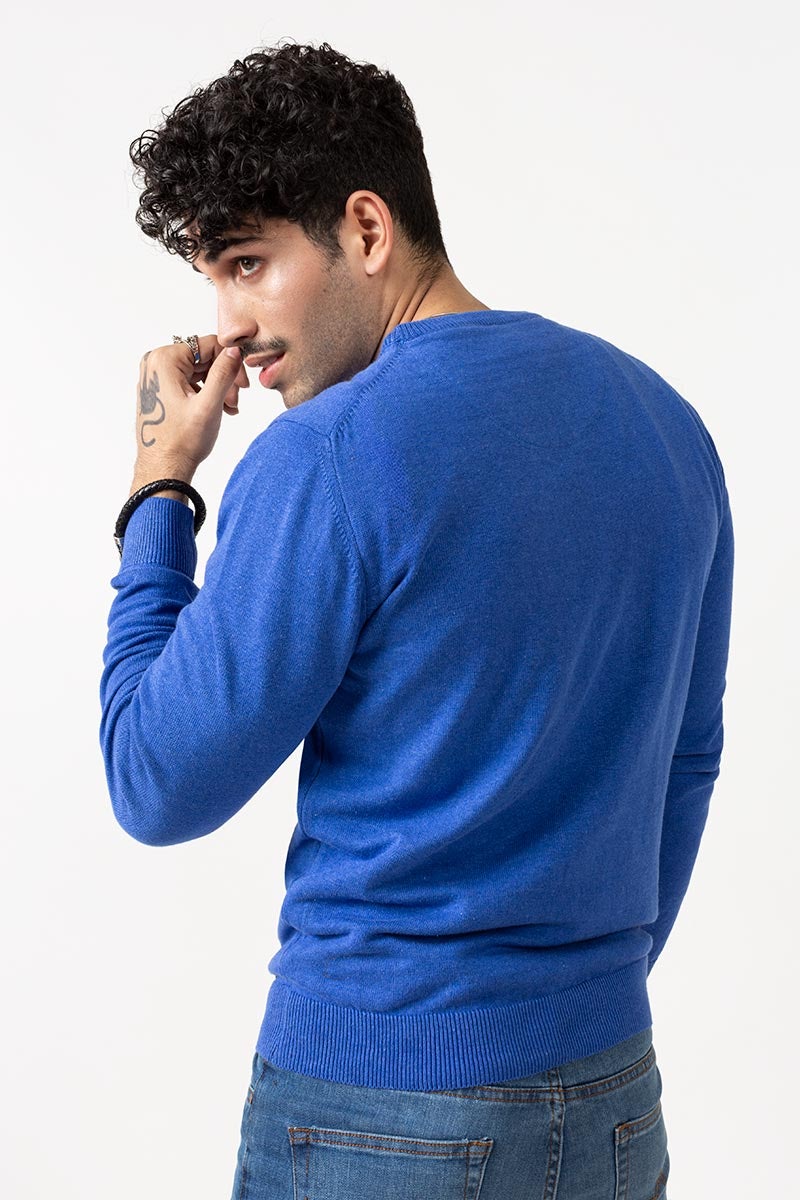 Royal Blue Crew Neck Sweater - FS-SWT-D26-04