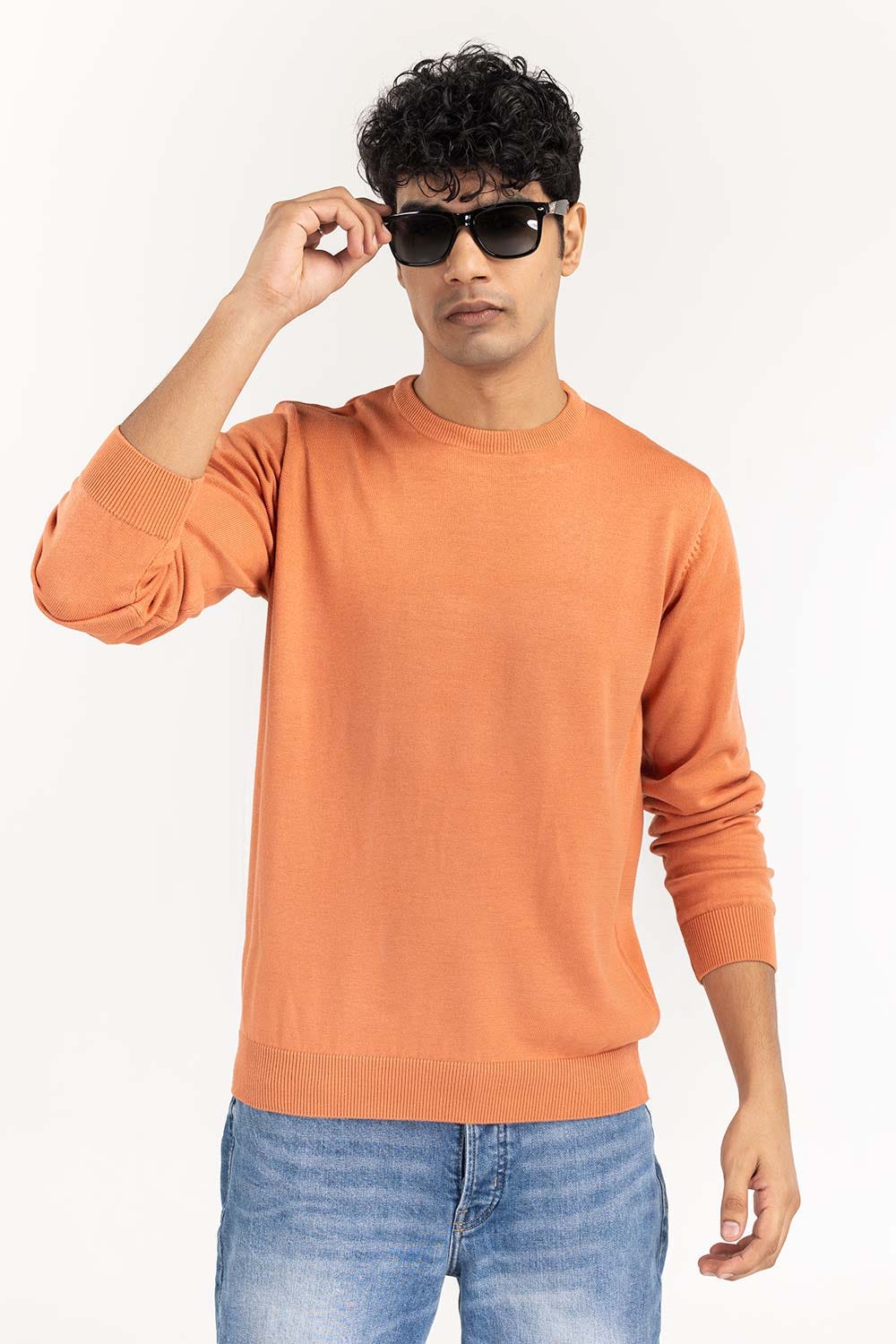 Rust Basic Crew Neck Sweater SWT-BFSCN-22-010