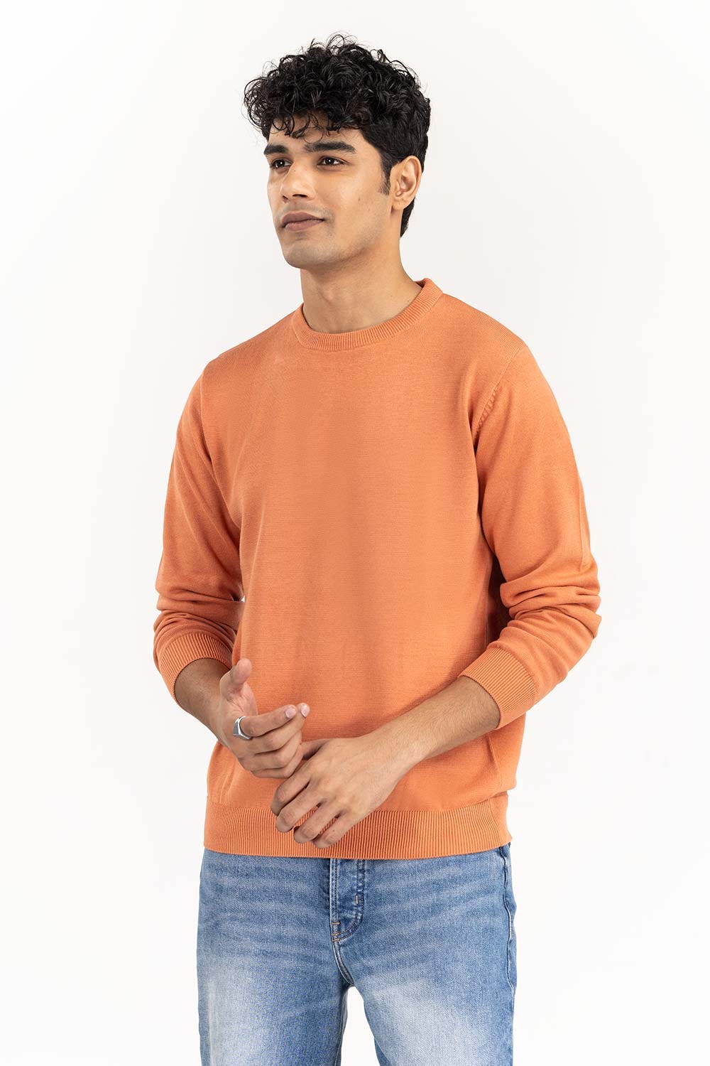 Rust Basic Crew Neck Sweater SWT-BFSCN-22-010