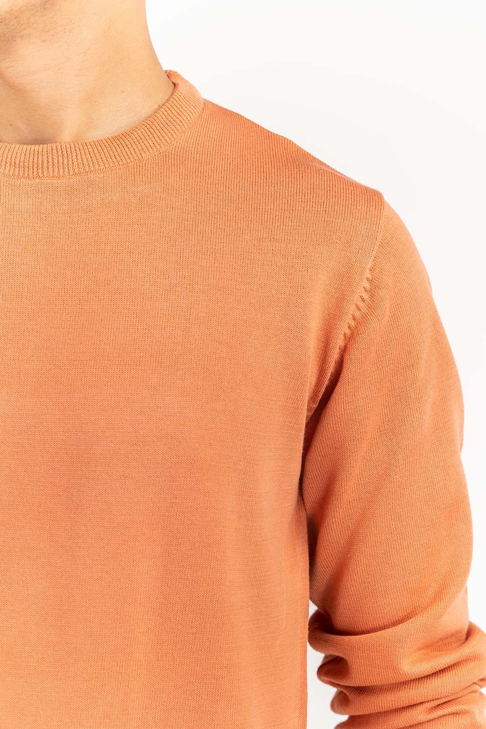 Rust Basic Crew Neck Sweater SWT-BFSCN-22-010
