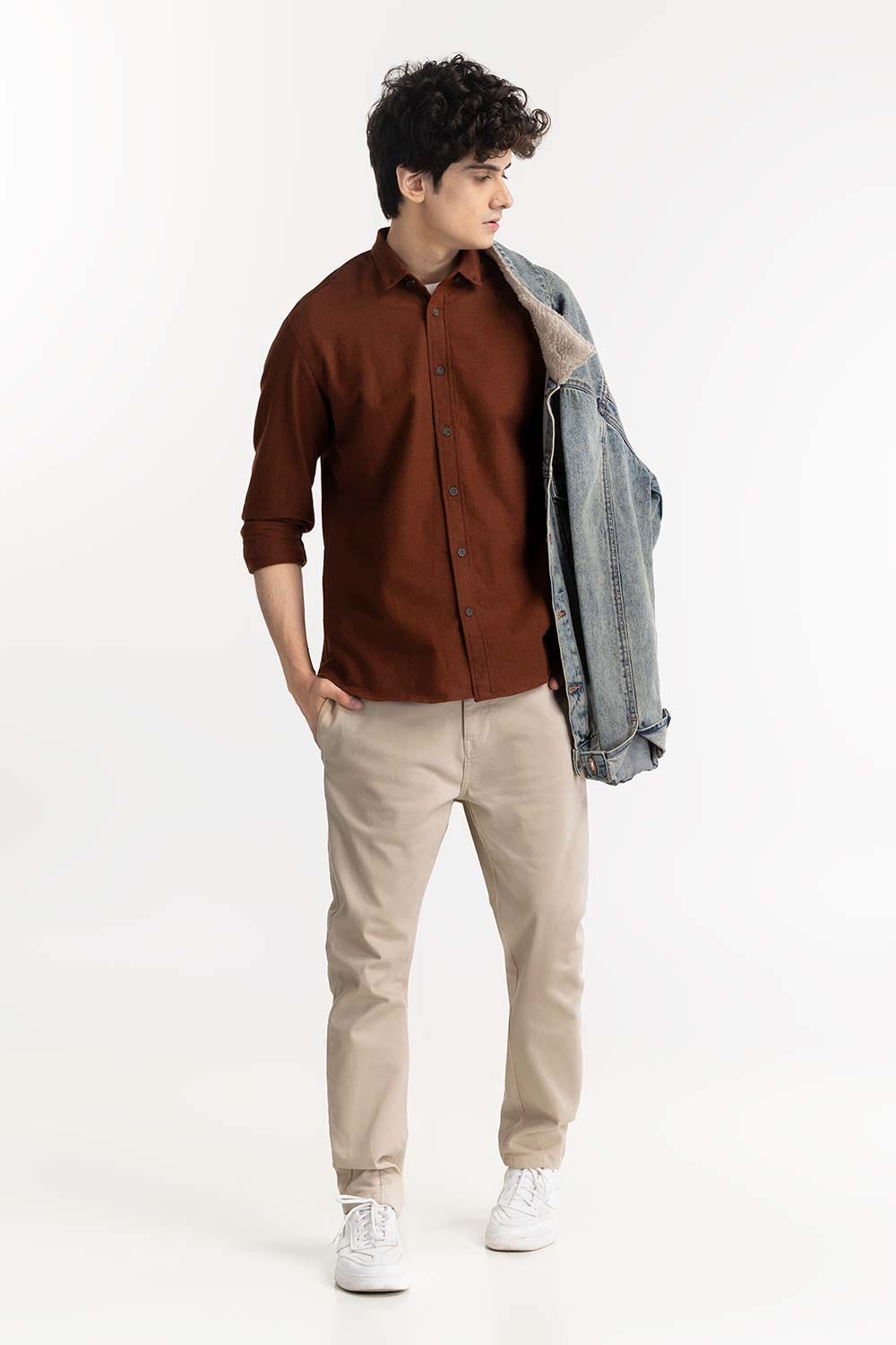 Rust Button-Down Shirt 224-117-046