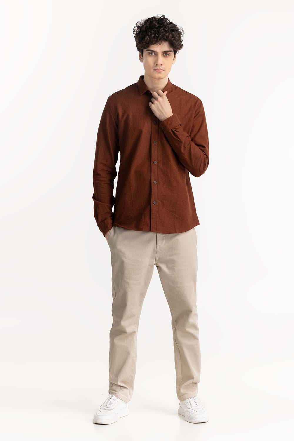 Rust Button-Down Shirt 224-117-046